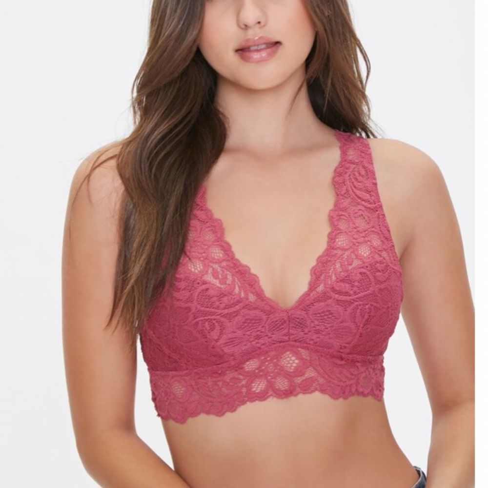 3/$30 Forever 21 Rose Pink Lace Bralette